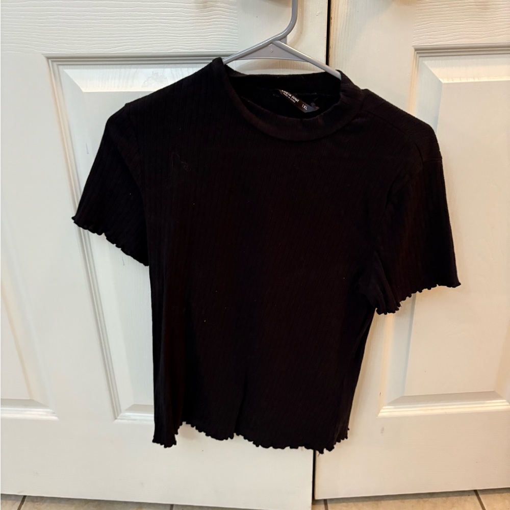 Black Ribbed Women's Top